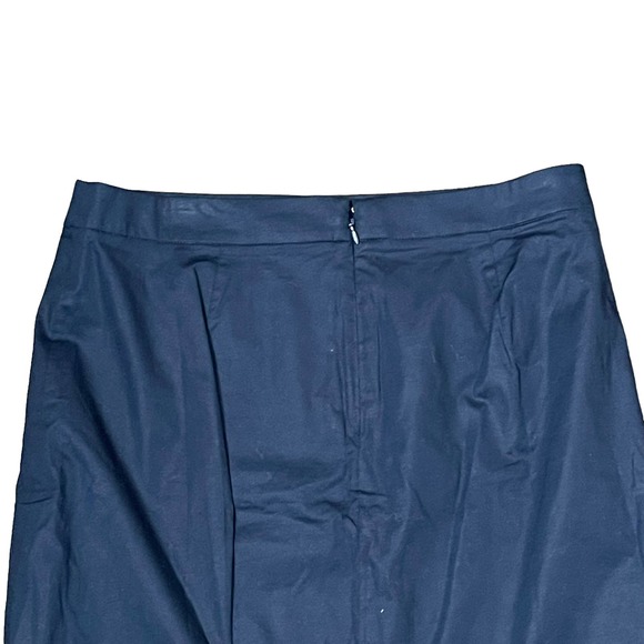 J. Crew Women’s Navy Blue Ruffle Hem Mini Skirt Back Zip Stretch Size 8‎ NWT - Picture 7 of 8